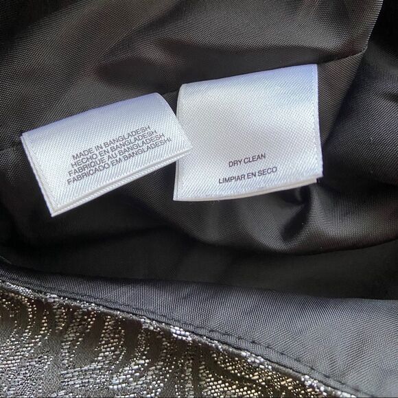 Black Label by Evan Picone Jacquard Grey Metallic Fit & Flare Sleeveless Dress - Picture 7 of 11